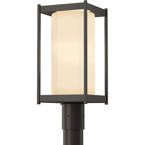 Cela 1 Light 18.6 inch Coastal Dark Smoke Outdoor Post Light in Opal