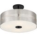 Grid 3 4 Light 16 inch Coal With Brushed Nickel Pendant / Semi Flush Ceiling Light