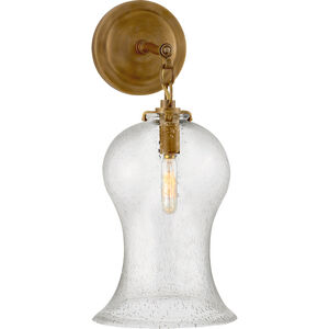 Thomas O'Brien Katie1 1 Light 9 inch Hand-Rubbed Antique Brass Bell Jar Bath Sconce Wall Light in Seeded Glass, Small