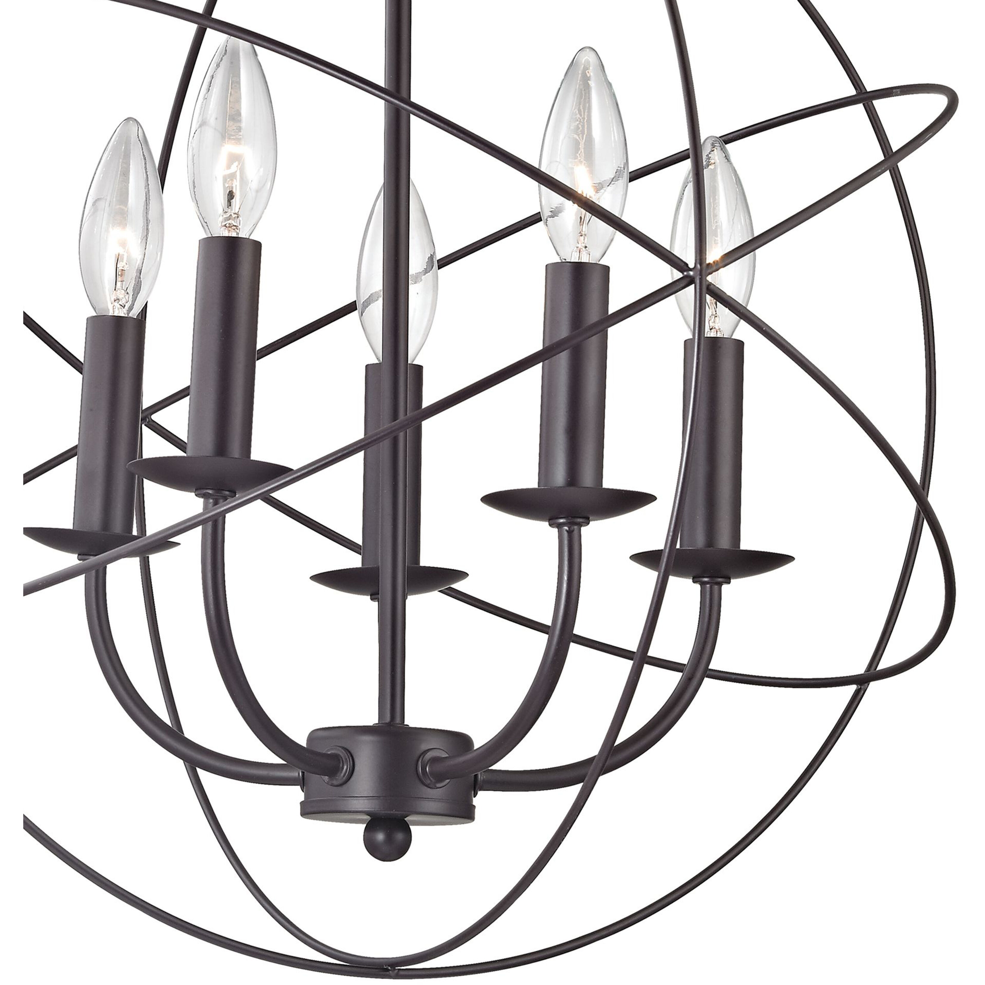 Williamsport 5 Light 18 inch Oil Rubbed Bronze Chandelier Ceiling Light