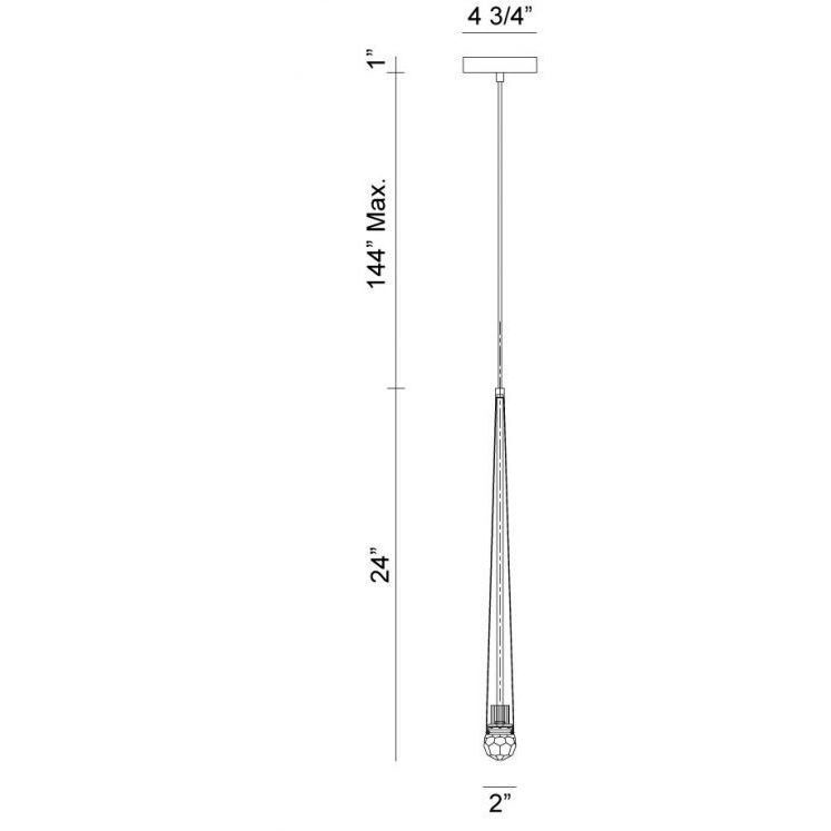Renaie LED 2 inch Chrome Pendant Ceiling Light