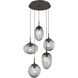 Cosmos LED LED 24.4 inch Flat Bronze Chandelier Ceiling Light in Clear Zircon Inner with Smoke Cosmos Outer, 2700K LED, Round Multi-Port