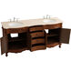 Danville 72 X 72 X 36 inch Teak and Antique Bronze Vanity Sink Set