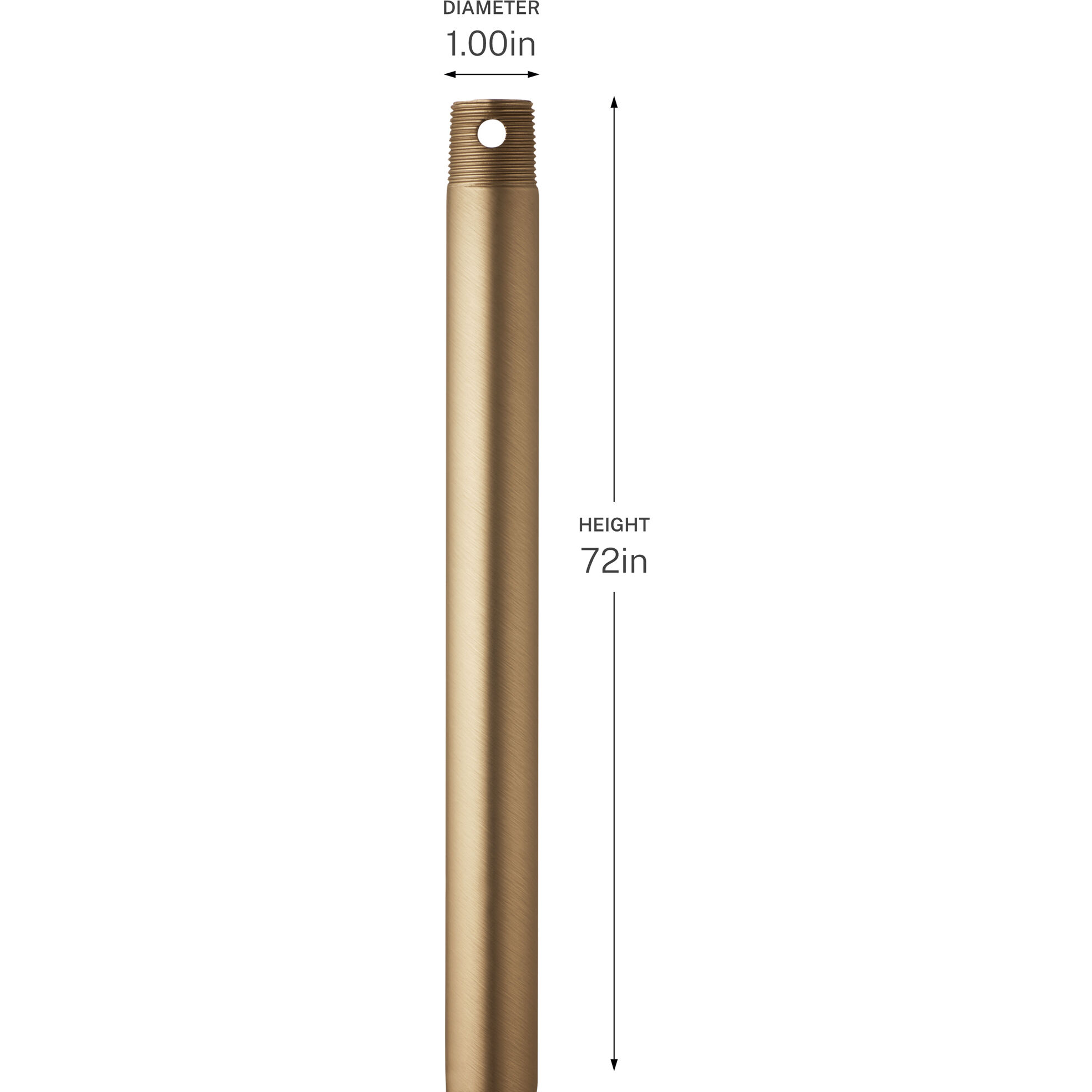 Independence Champagne Bronze Ceiling Fan Downrod, Single Threaded