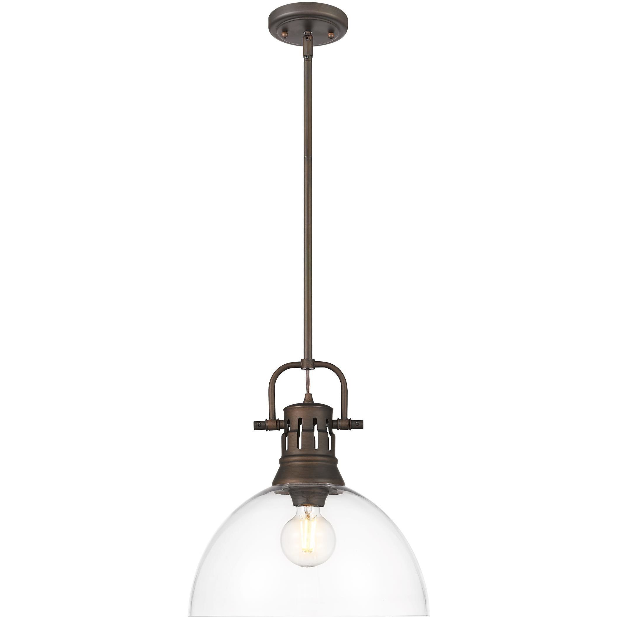 Yep Duncan 1 Light 14 inch Rubbed Bronze Pendant Ceiling Light in Clear Glass