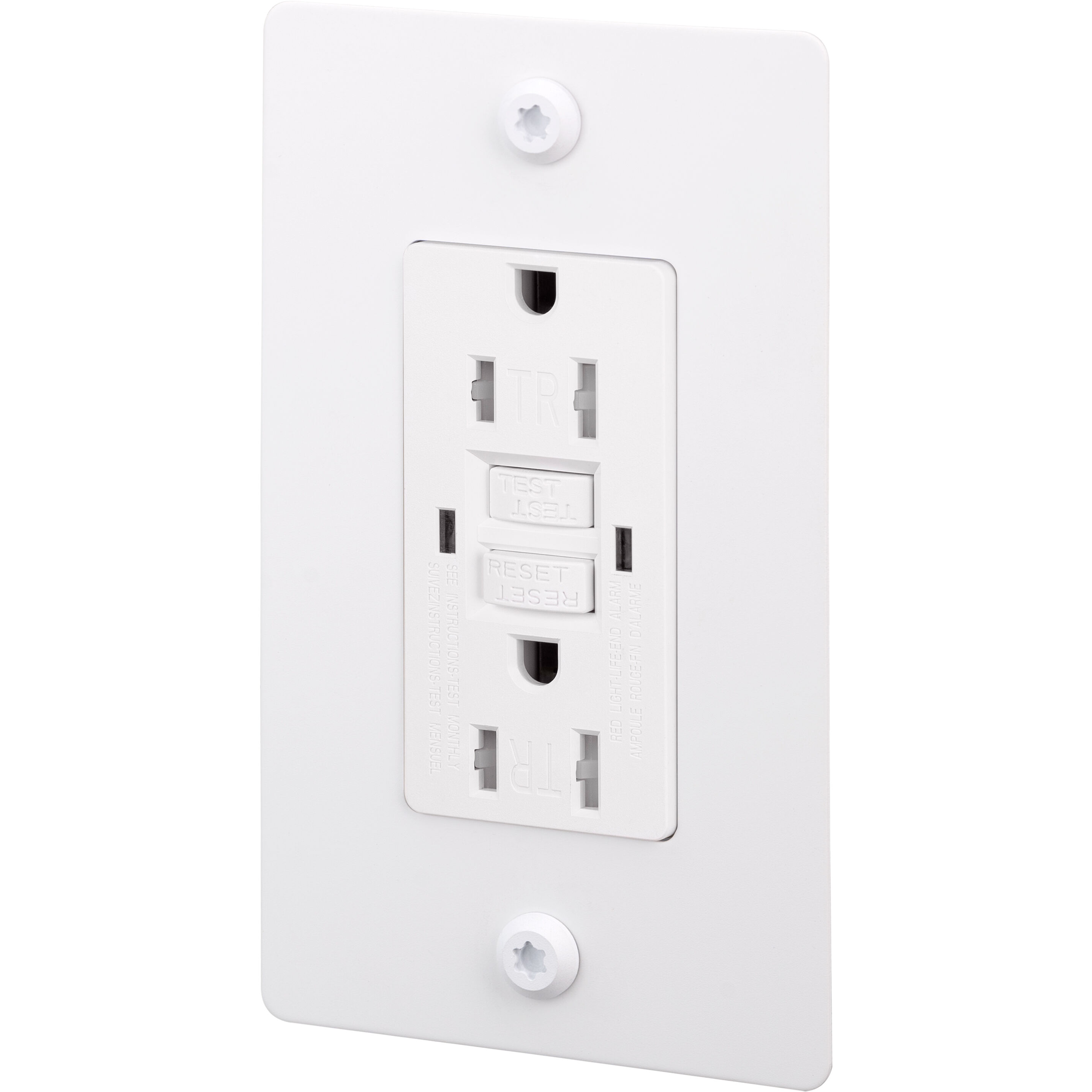 1G Duplex 125 White Outlet, GFCI