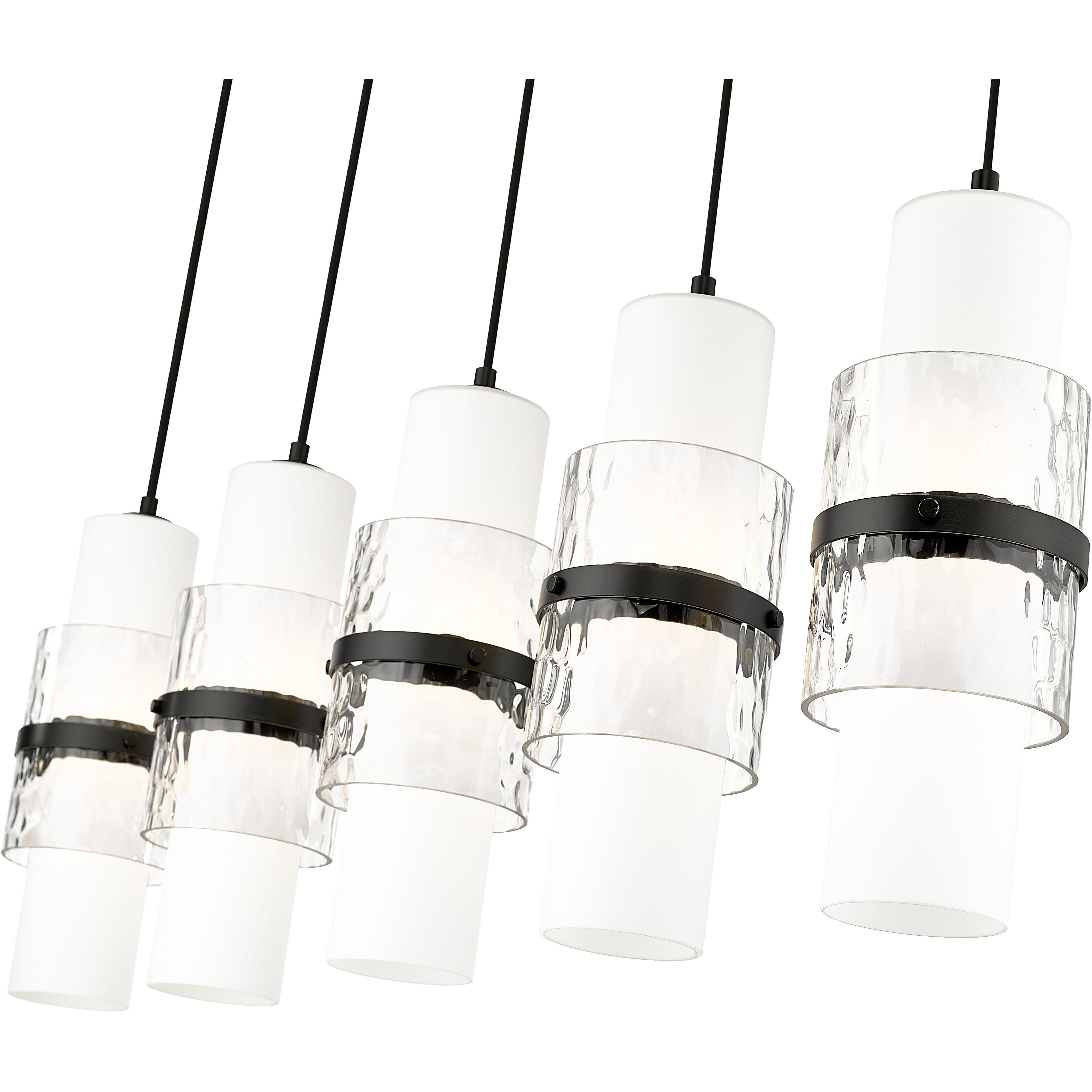 Cayden 5 Light 42 inch Matte Black Linear Chandelier Ceiling Light