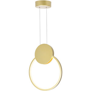 Pulley LED 12 inch Satin Gold Mini Pendant Ceiling Light