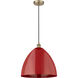 Edison Plymouth Dome 1 Light 16 inch Antique Brass Mini Pendant Ceiling Light