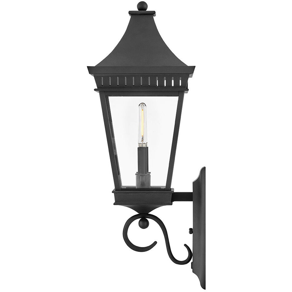 Estate Series Chapel Hill 2 Light 27.25 inch Museum Black Outdoor Wall Mount Lantern, Heritage