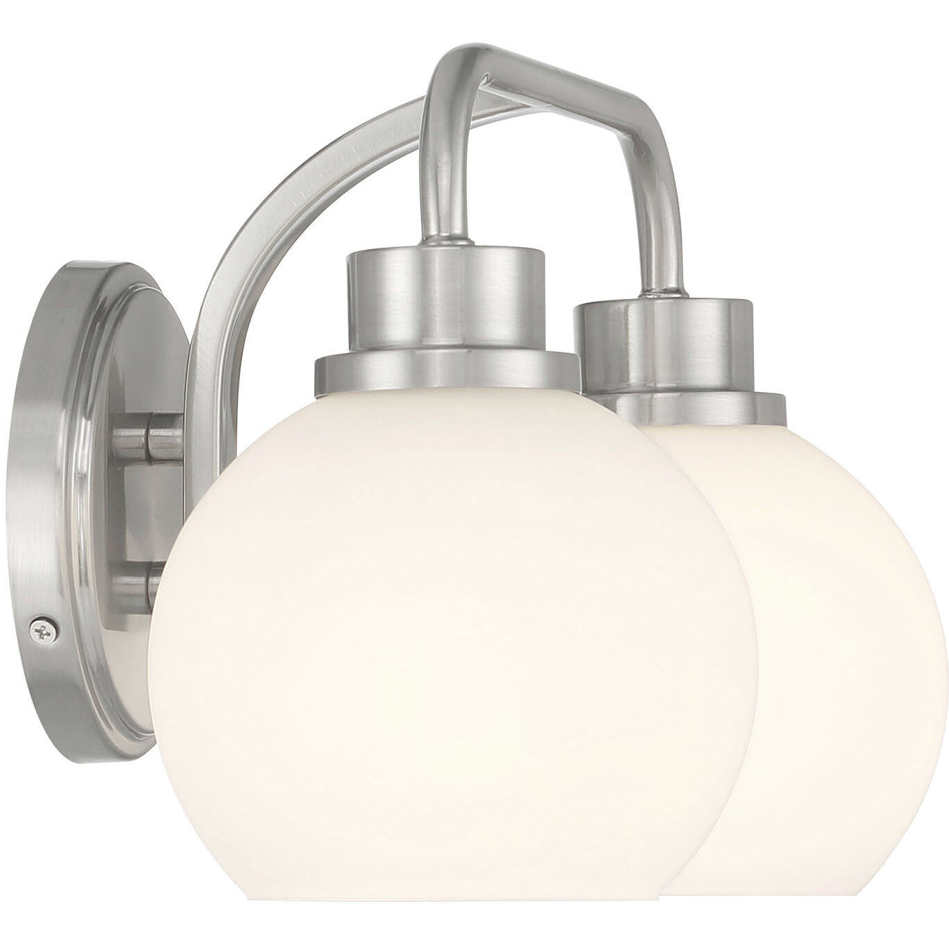 Contemporary 2 Light 16 inch Brushed Nickel Bathroom Vanity Light Wall Light