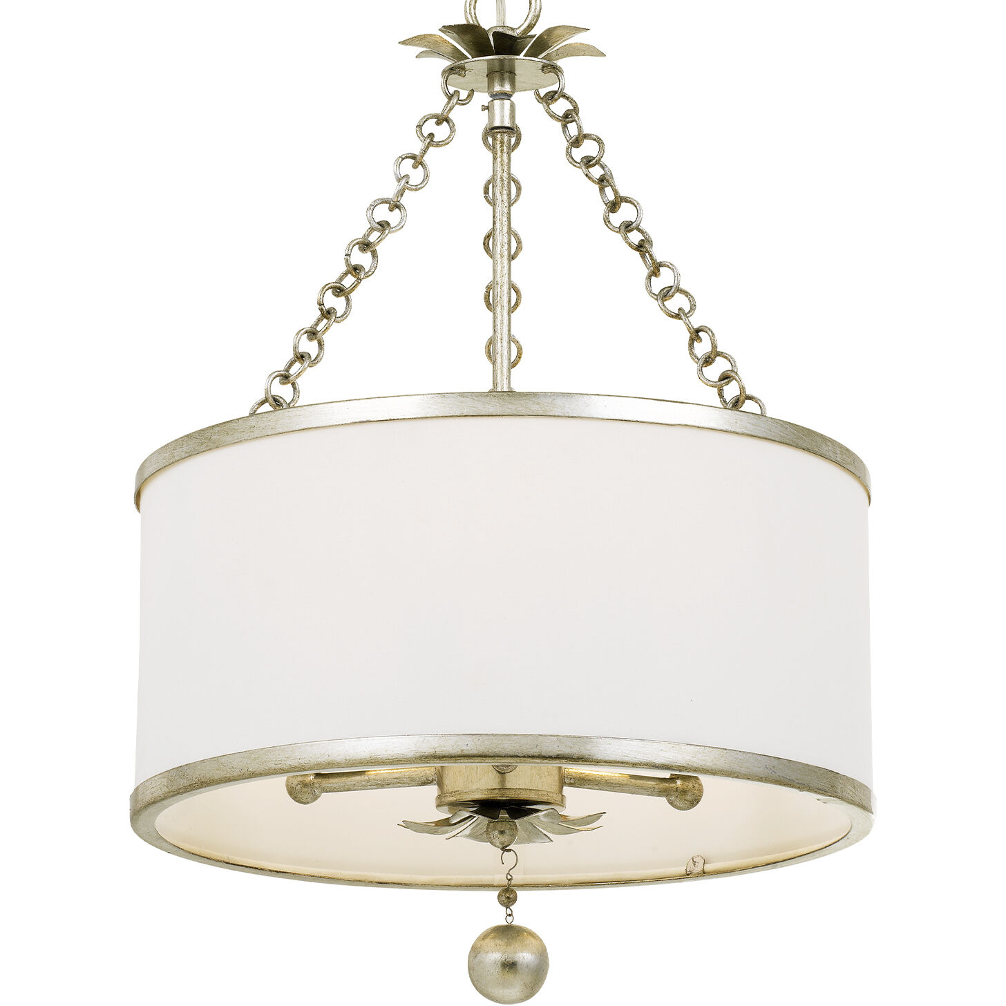 Broche 3 Light 14 inch Antique Silver Mini Chandelier Ceiling Light