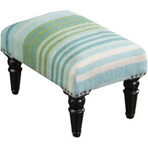 Happy Cottage Aqua/ Emerald/Grass Green/Ice Blue/Cream Furniture, Rectangle, Wood Base, Hand Woven