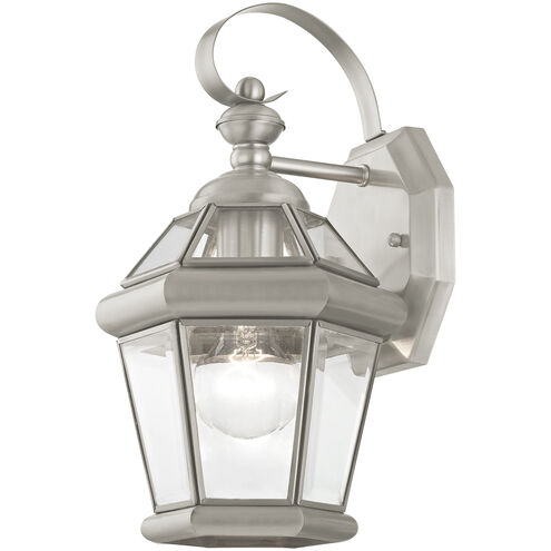 Georgetown 1 Light 12 inch Brushed Nickel Outdoor Wall Lantern