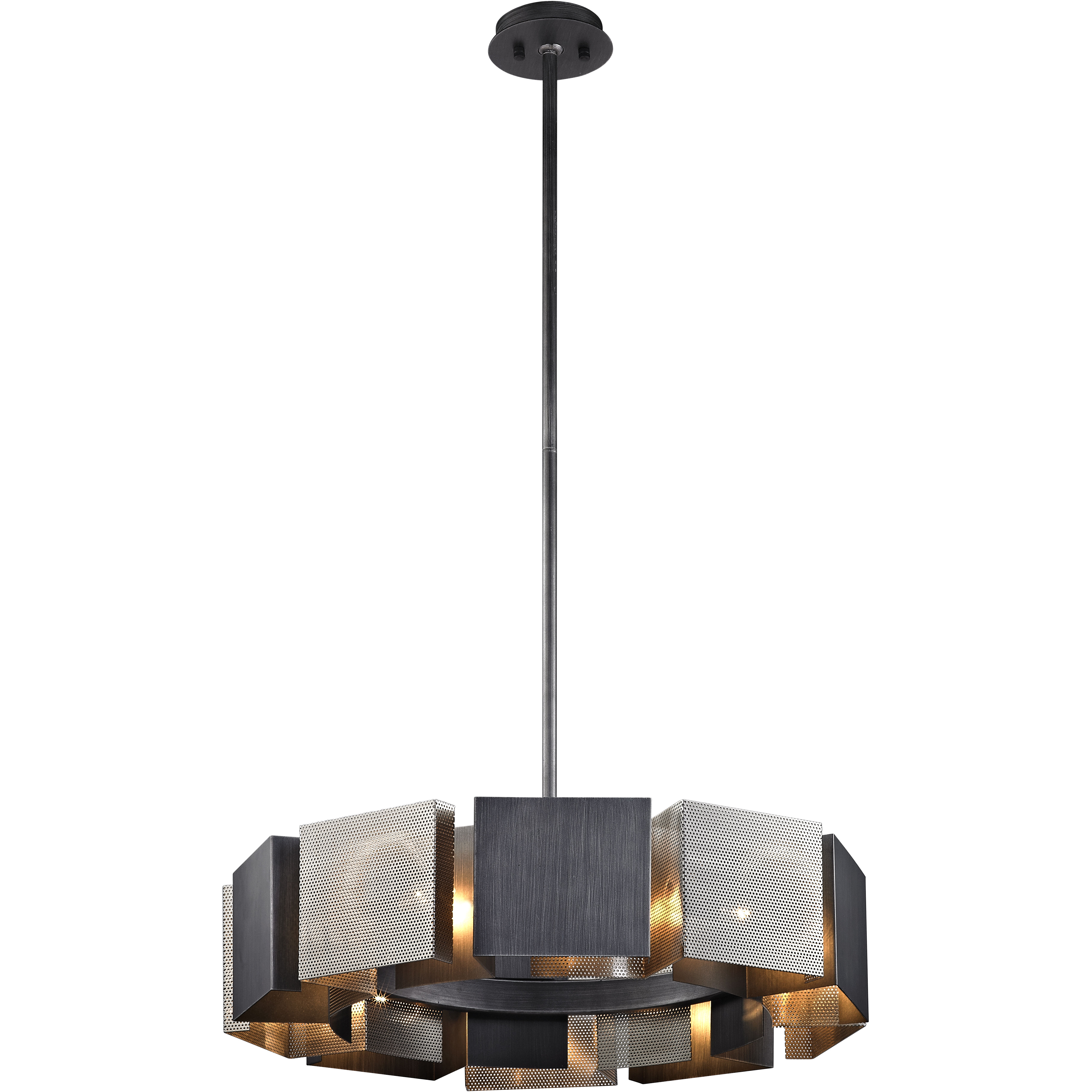 Impression 10 Light 27.5 inch Graphite & Satin Nickel Chandelier Ceiling Light