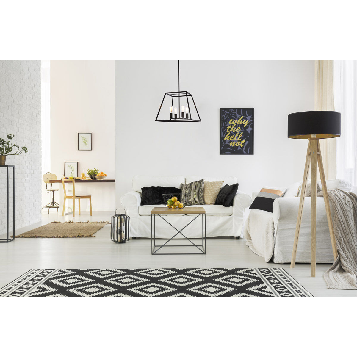 Declan 4 Light 20 inch Black Pendant Ceiling Light