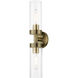 Ludlow 2 Light 4.25 inch Antique Brass Vanity Sconce Wall Light