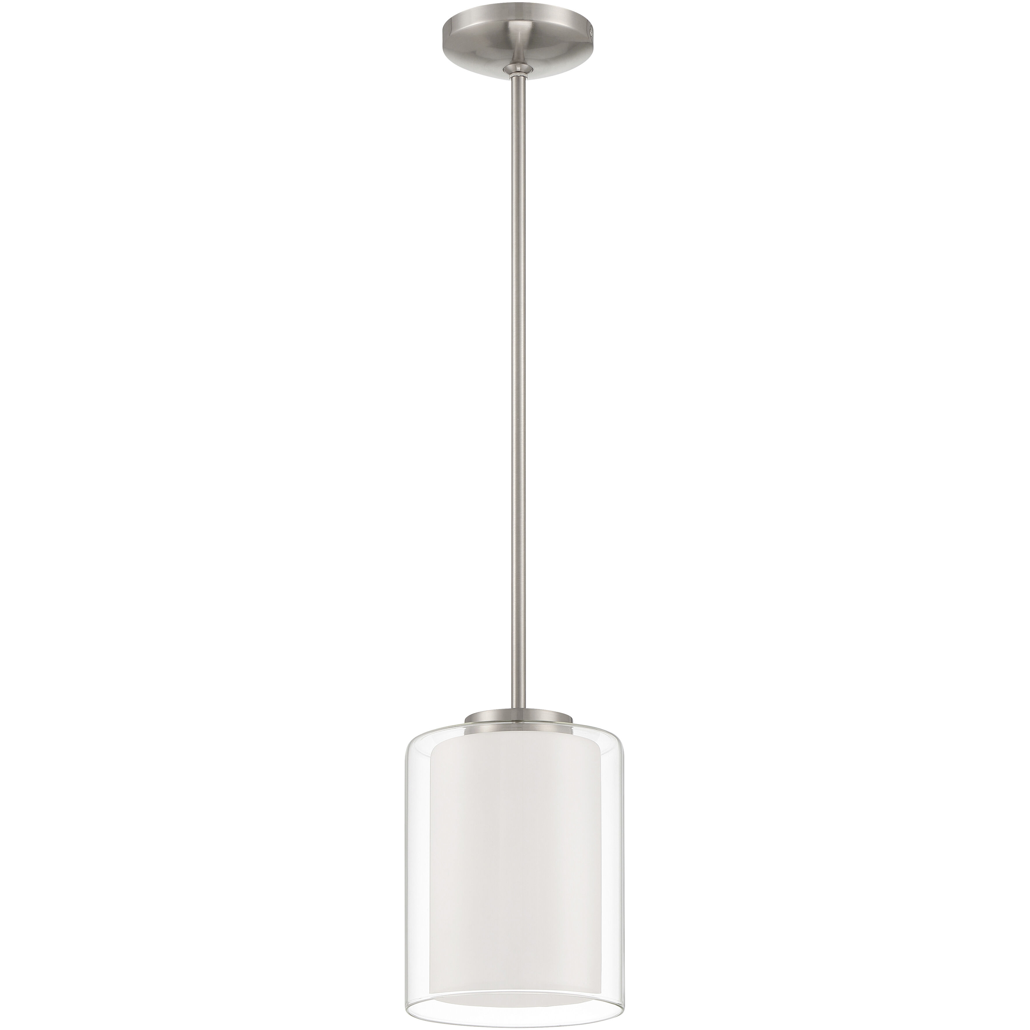 Seville 7 inch Brushed Steel Pendant Ceiling Light