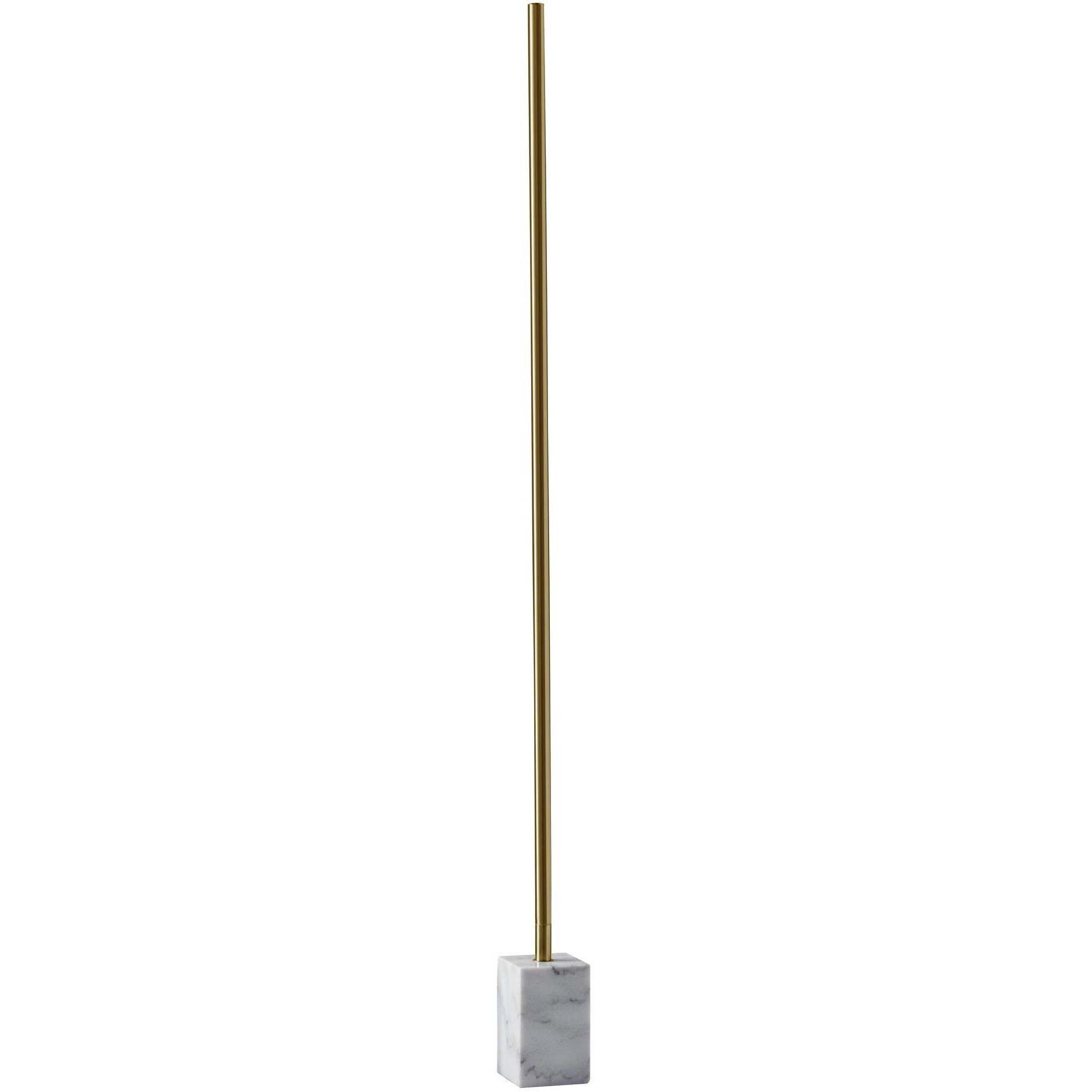 Felix 65 inch 30.00 watt Antique Brass with White Marble Base Wall Washer Floor Lamp Portable Light
