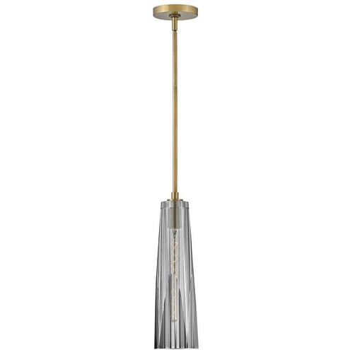 Cosette LED 5 inch Heritage Brass Pendant Ceiling Light in Heritage Brass / Smoke