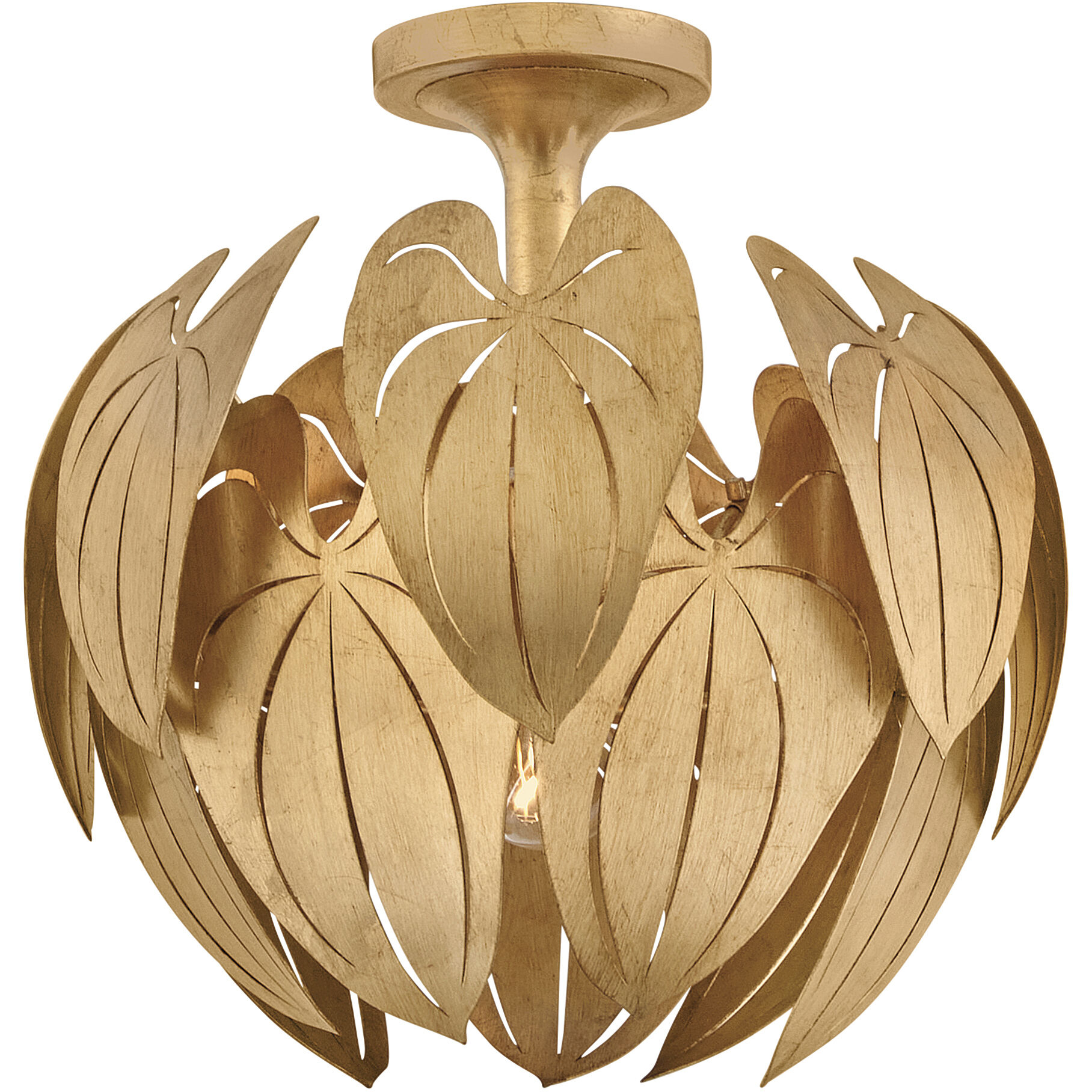 Camille 1 Light 15.75 inch Distressed Brass Convertible Semi-Flush Mount Ceiling Light