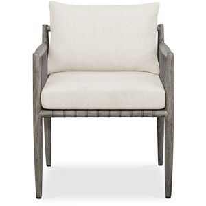 Borneo Weathered Dark Gray and Oyster White Outdoor Dining Chair