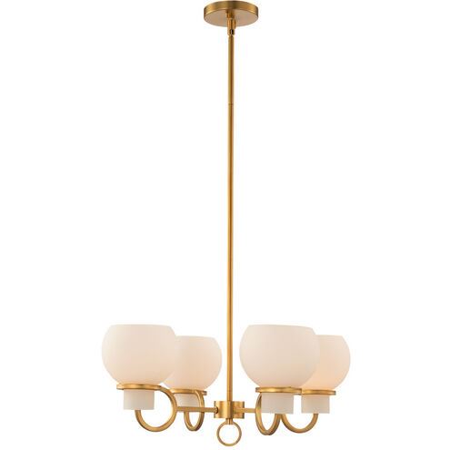 Ascher 4 Light 22 inch Winter Brass Chandelier Pendant Ceiling Light