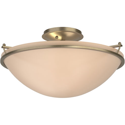 Plain 3 Light 17.2 inch Soft Gold Semi-Flush Ceiling Light in Sand, Large