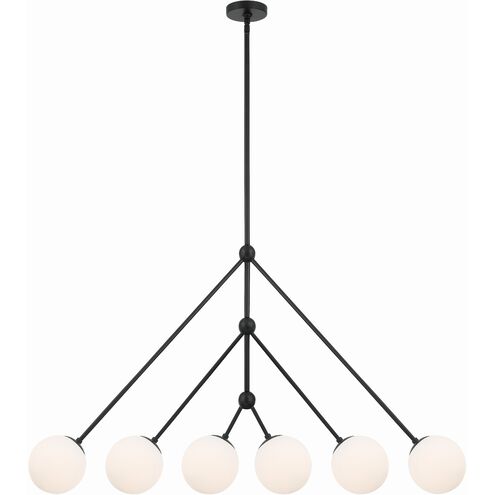 Omni 6 Light 46.5 inch Matte Black Chandelier Ceiling Light