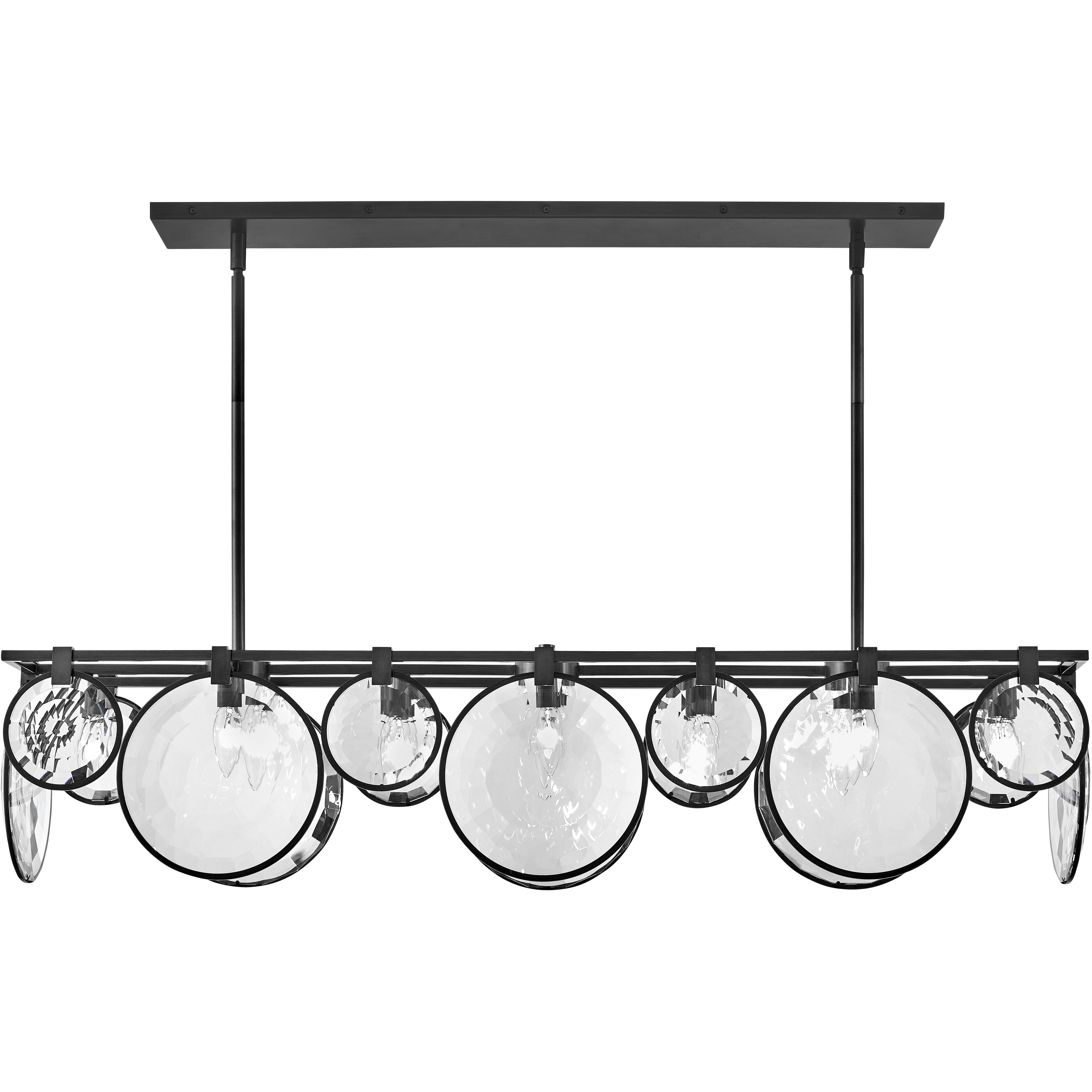 Nala LED 49.75 inch Black Chandelier Ceiling Light, Linear & Oval