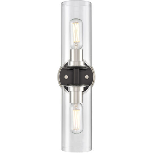 Barker 2 Light 18.75 inch Satin Nickel And Graphite Bath Vanity Wall Light