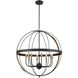 Caldwell 8 Light 32 inch Matte Black with Satin Brass Chandelier Ceiling Light