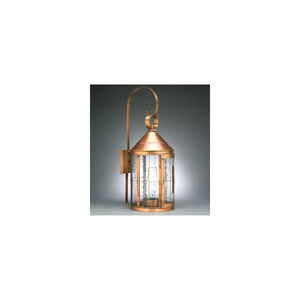 Heal 1 Light 27 inch Antique Brass Outdoor Wall Light in Seedy Marine Glass, One 75W Medium with Chimney