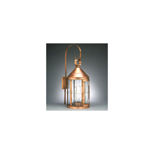 Heal 3 Light 27 inch Raw Copper Outdoor Wall Lantern in Seedy Marine Glass, No Chimney, Candelabra