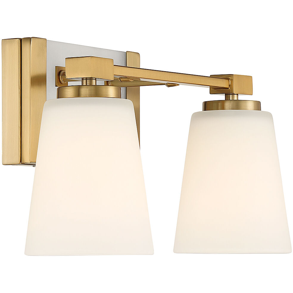Darby 2 Light 15.25 inch Warm Brass Bathroom Vanity Light Wall Light