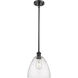 Ballston Dome 1 Light 9 inch Matte Black Mini Pendant Ceiling Light in Seedy Glass