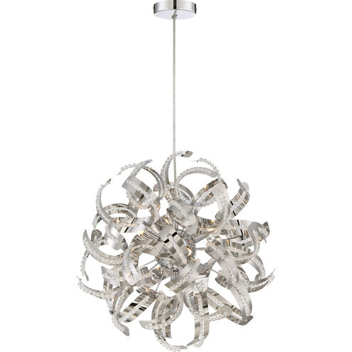 Ribbons 5 Light 17 inch Crystal Chrome Pendant Ceiling Light