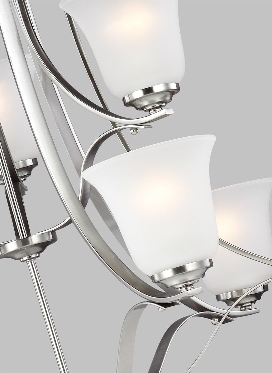 Emmons 9 Light 35 inch Brushed Nickel Chandelier Ceiling Light