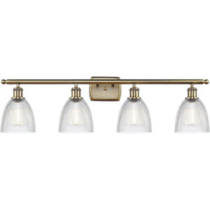Ballston Castile LED 36 inch Antique Brass Bath Vanity Light Wall Light in Clear Glass, Ballston