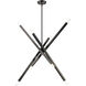 Monaco 8 Light 35 inch Black Chrome Linear Chandelier Ceiling Light, Large