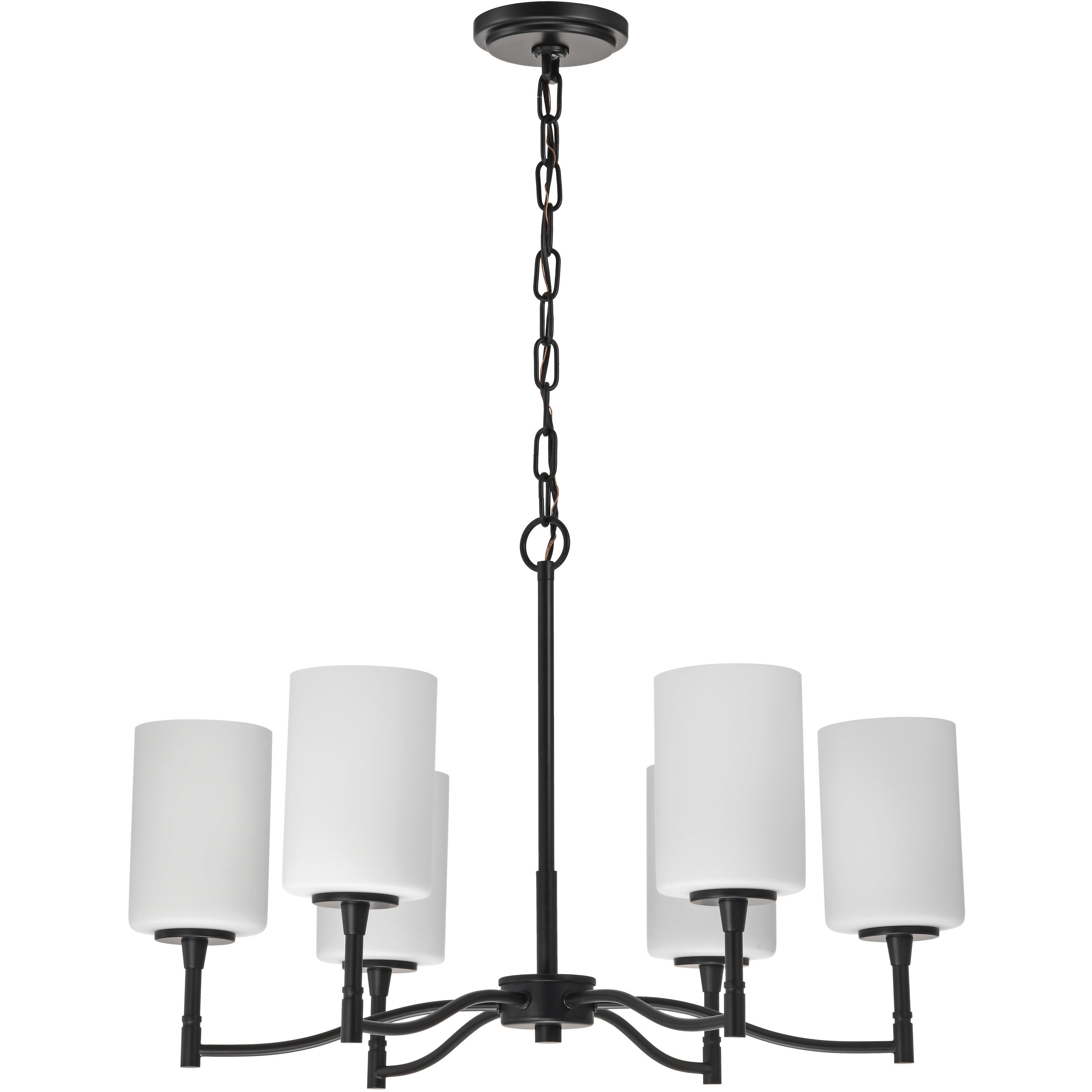 Liam 25 inch Matte Black Chandelier Ceiling Light