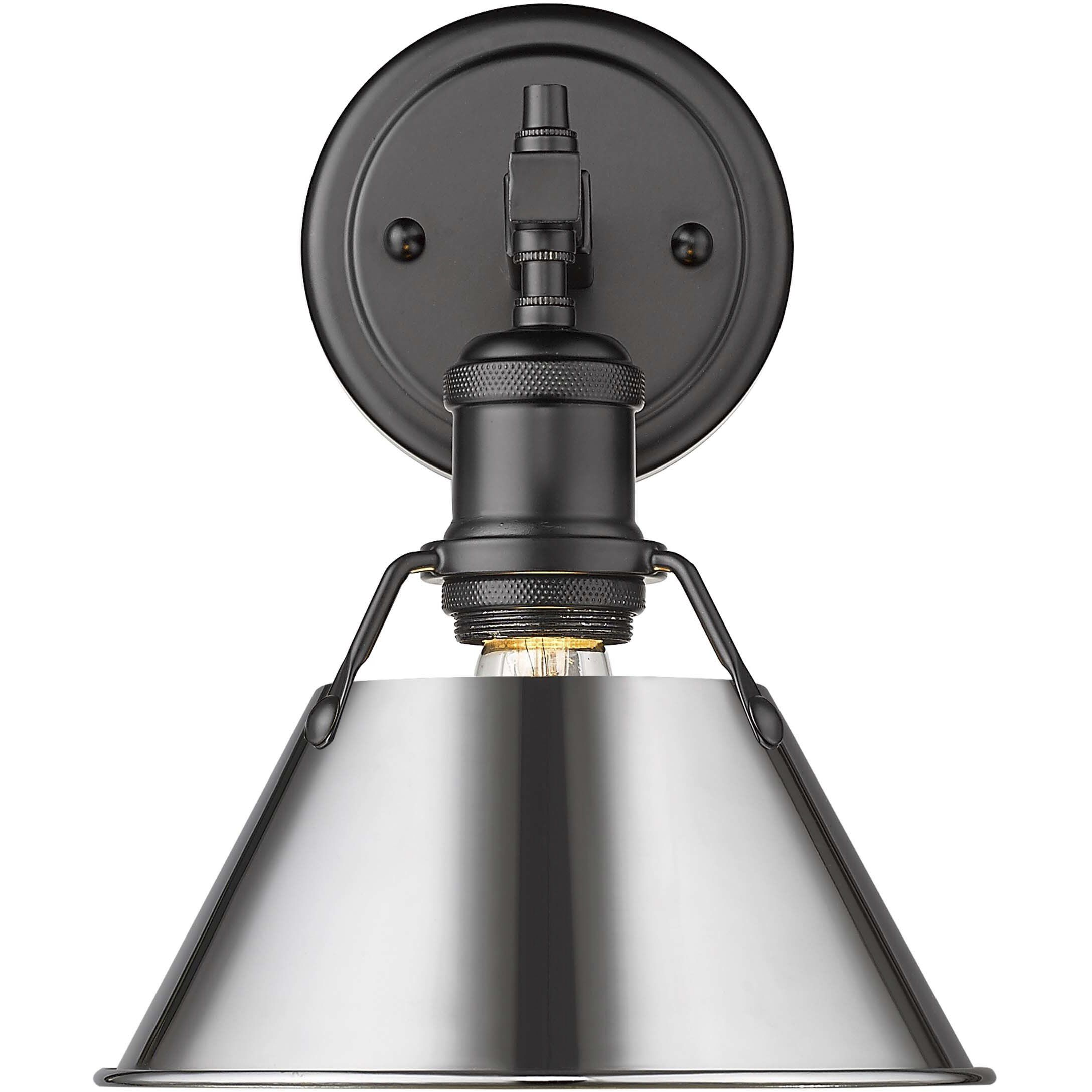 Yep Orwell Vanity Wall Light in Matte Black, Chrome