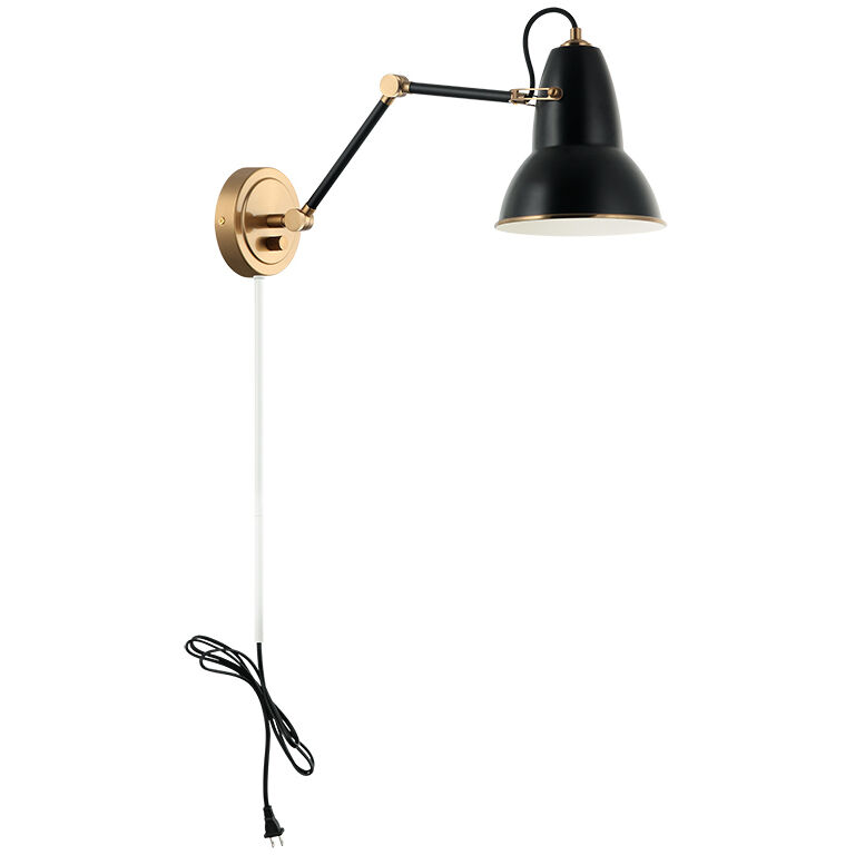 Buzz 1 Light 6.5 inch Black Wall Sconce Wall Light in Aged Gold Brass and Black
