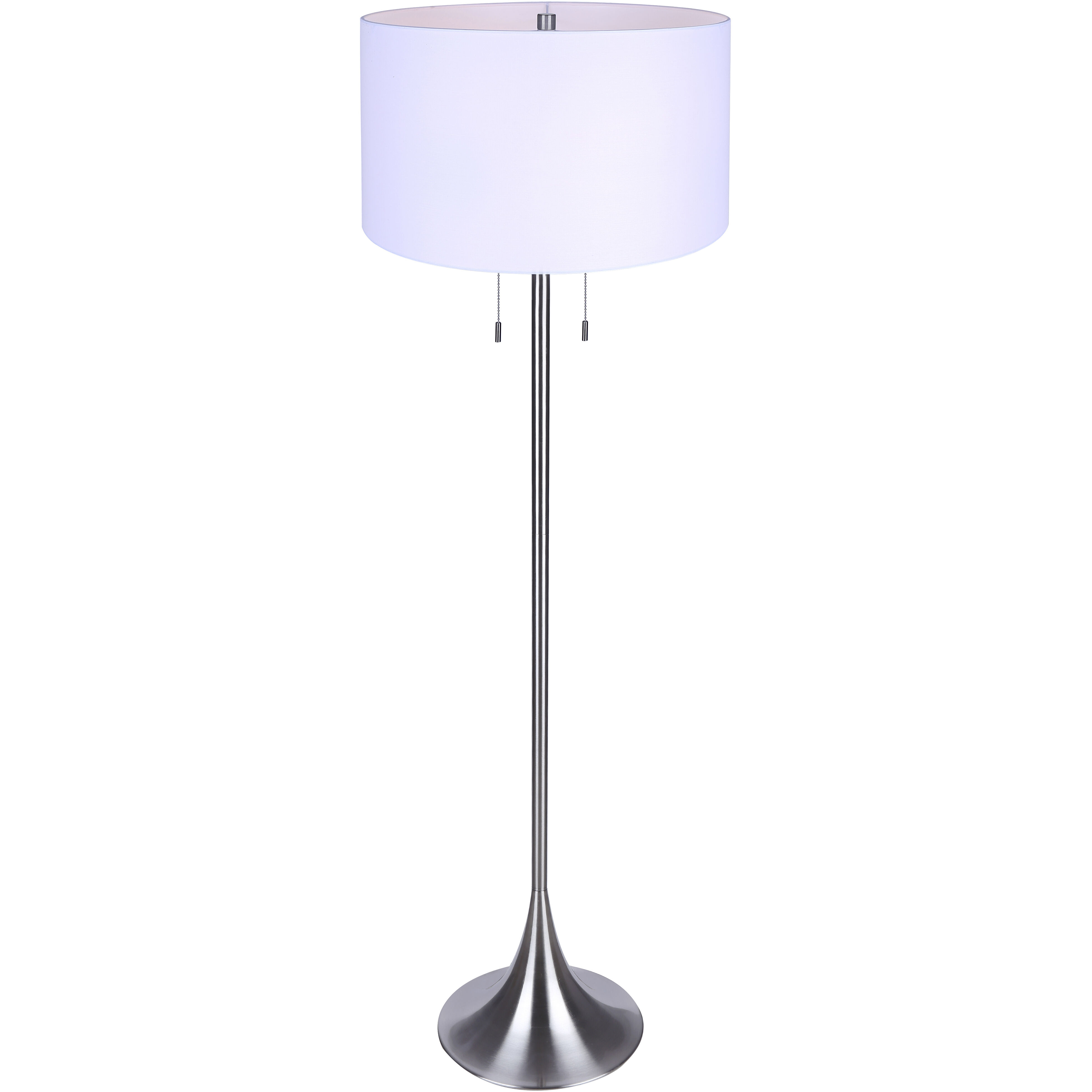 Clara 61 inch 100.00 watt Brushed Nickel Floor Lamp Portable Light
