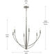 Jheni 6 Light 28 inch Brushed Nickel Chandelier Ceiling Light