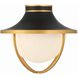 Atlas 2 Light 13.5 inch Matte Black and Textured Gold Outdoor Semi Flush