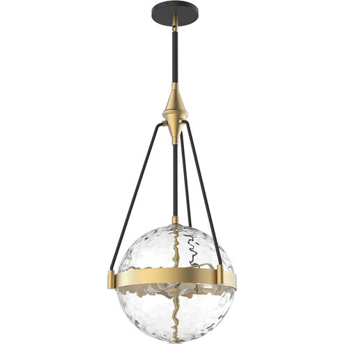 Alora Mood Harmony 3 Light 13.5 inch Brushed Gold Pendant Ceiling Light in Clear Water Glass