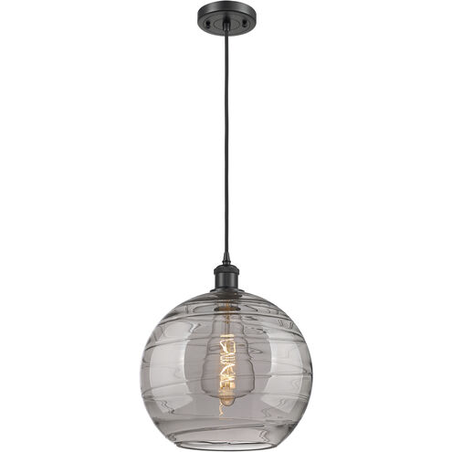 Ballston Athens Deco Swirl 1 Light 12 inch Matte Black Cord Hung Mini Pendant Ceiling Light