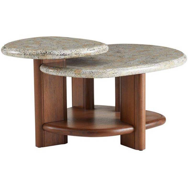 Forney 38 X 19 inch Satin Walnut and Natural Eggshell Coffee Table