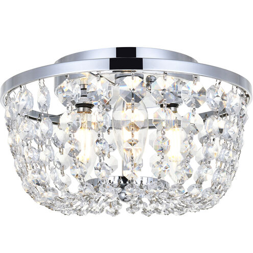 Cora 3 Light 10 inch Chrome Flush Mount Ceiling Light